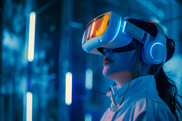 woman in VR headset