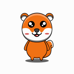 cute vector design illustration of a squirrel mascot