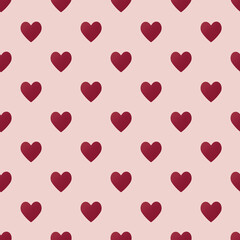 Valentine pattern seamless heart shape red colors background.
