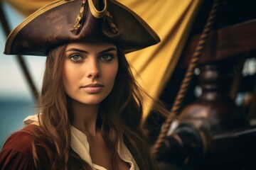 pirate woman with intense gaze