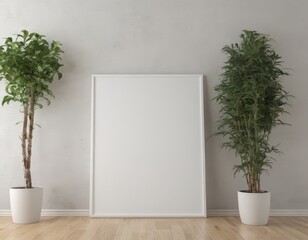 Modern Living Room Interior Mockup with Wall Art and Decoration