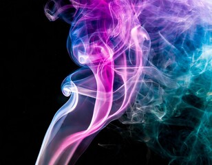 ful&eacute;e rose et bleu en ia sur fond noir