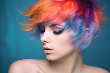 Vibrant hair and makeup portrait