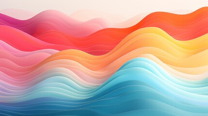 vibrant abstract landscape with colorful waves