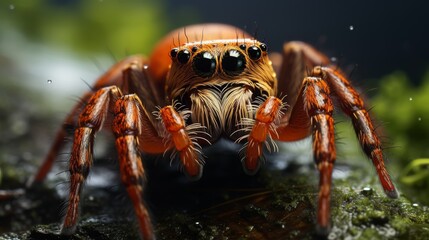 Fototapeta premium Closeup of an orange jumping spider