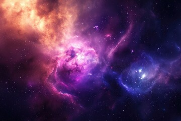 Cosmic nebula forming new stars in outer space. Illustration of a background with a majestic space theme.