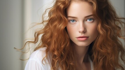 Captivating portrait of a woman with vibrant red hair