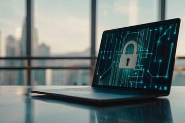 Cybersecruity protocols ensure secure digital transactions and data privacy with robust padlocks.