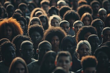 Diverse Crowd of People Person Background, Portrait Backdrop, Authentic Society Diversity Community Concept Photo Wallpaper