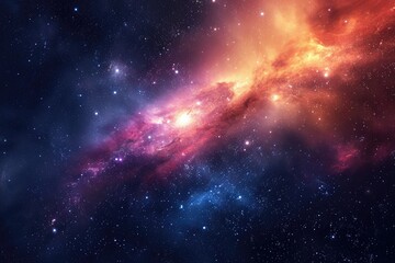 Obraz premium Fantasy cosmic scene with planets and star clusters. Illustration of a background with a majestic space theme.