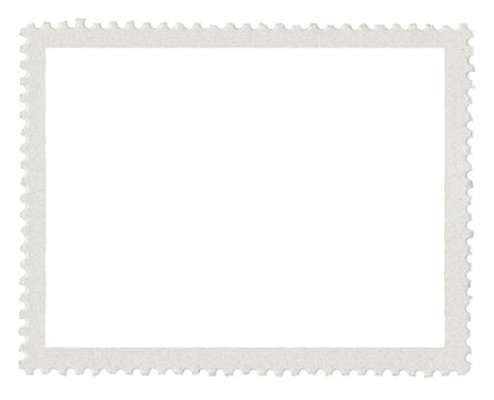 blank postage stamp frame with transparent design space and background