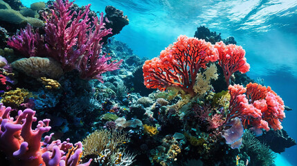 The beauty and diversity of the oceans vibrant coral reefs Generative Ai