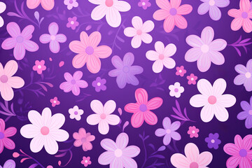 Purple and pink floral illustration minimalist background