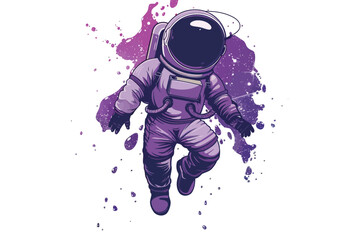 Astronaut floating in the cosmos isolated vector style