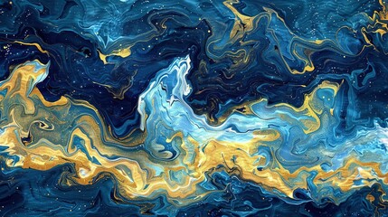 Aqua Dreams: Children's Book Waves in Navy and Gold