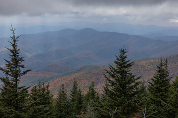 Smoky Mountains with low clouds