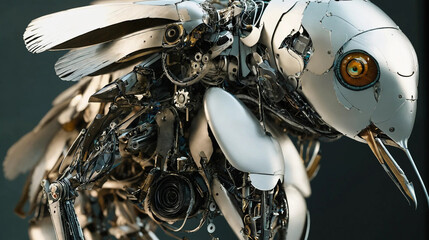 Mechanical birds made of metal Generative Ai