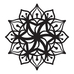 Simple mandala with floral decoration pattern