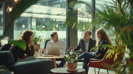 Fototapeta premium Group of People Engaging in a Business Discussion