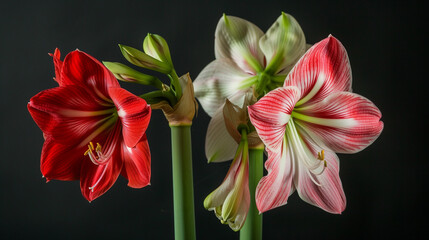 Two Amaryllis Flowers in a Vase