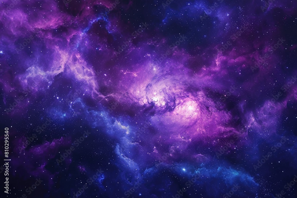 Wall mural expansive universe with distant stars and planets. illustration of a background with a majestic spac