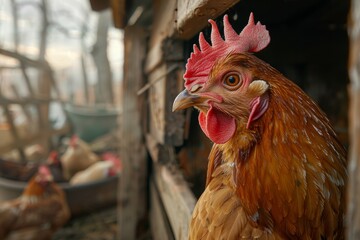 Chicken Roaming Near Building