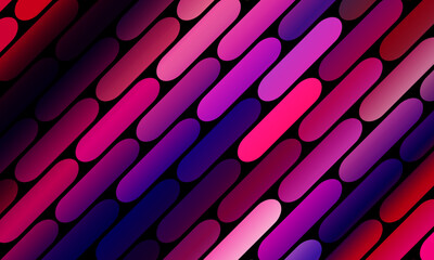 Abstract colorful pattern of straight diagonal line stripes on a black background. multi color.