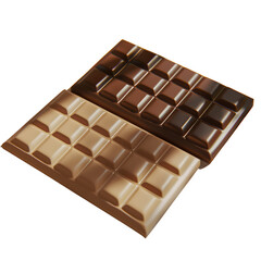 A delicious brown chocolate bar all by itself isolated on a transparent background