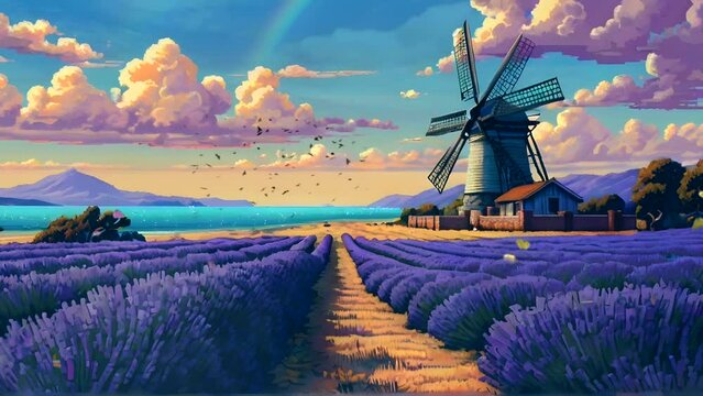 view of the lavender grden 4k