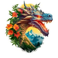 Dragon Image for Stickers, T-Shirt Print, Cap, Mug, Slippers, Mousepad, with Transparent Background PNG