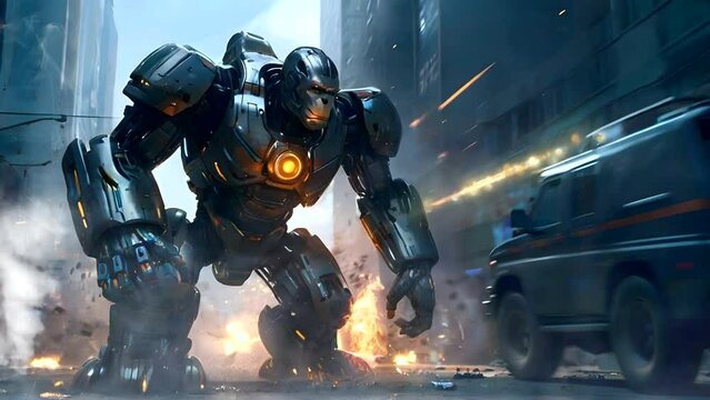 robot kong in action