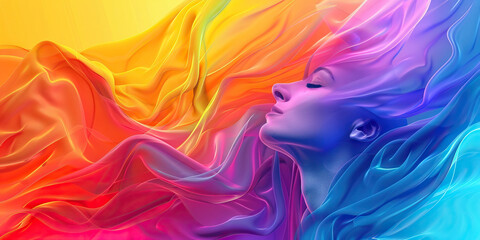 Healing Spectrum: Abstract Composition with Vibrant Colors Representing a Spectrum of Well-being