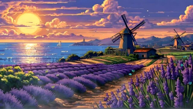 lavender garden in bloom 4k
