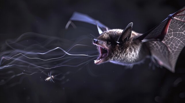Bat using echolocation to navigate