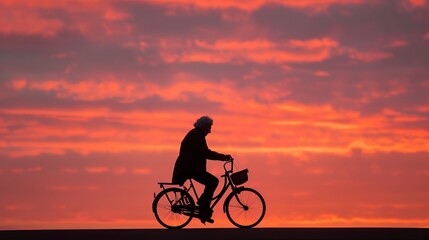 Fototapeta premium Graceful Aging on a Cycling Adventure