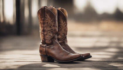raditional cowboy boots, isolated white background
