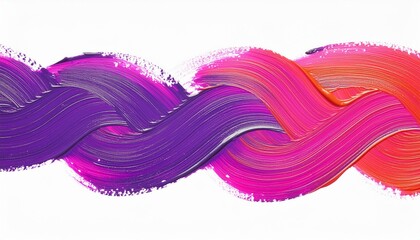 Fire trail isolated on white Vibrant Pink and Purple Acrylic Oil Paint Brush Stroke