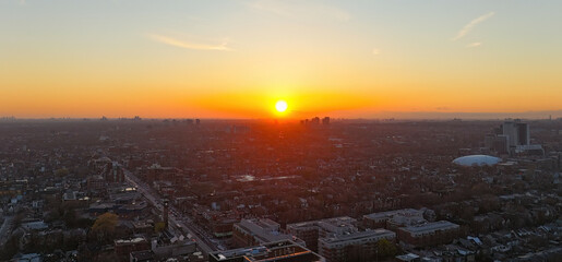 Beautiful sunset over the Canadian Woods - travel photography