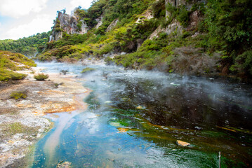 Frying Pan Lake in Waimangu Volcanic Valley - New Zealand