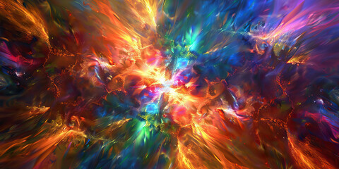 Radiant Recovery: Abstract Burst of Light and Color Conveying Hope and Renewal
