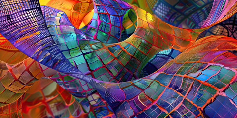 Fototapeta premium Hospital Harmony: Abstract Design with Interlocking Patterns Evoking Unity and Healing