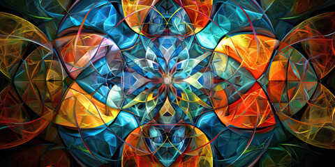 Hospital Harmony: Abstract Design with Interlocking Patterns Evoking Unity and Healing