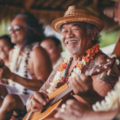 Joyful Hawaiian Luau Celebration with Ukulele Music