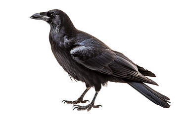 Striking Common Raven Image Isolated On Transparent Background PNG.