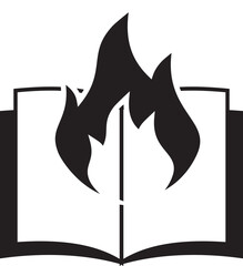 illustration of a burning book icon
