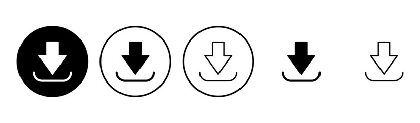 Download icon set. Download vector icon