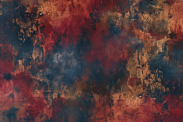 Modern pattern, oil painting on canvas. Acrylic art, abstract artistic texture. Brush doubs and smears grungy background, hand painted red, brown and dark blue colors