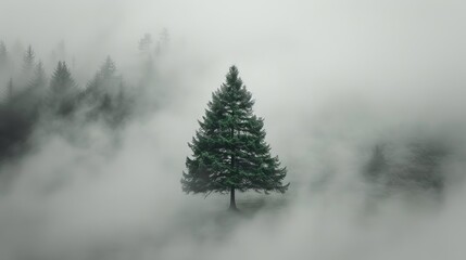 Create a captivating long shot featuring a lone tree in a vast