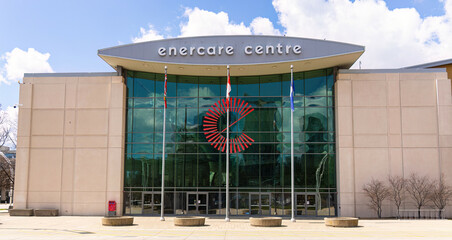 Naklejka premium Enercare centre Exhibition halls in Toronto - TORONTO, CANADA NORTH AMERICA - APRIL 18, 2024