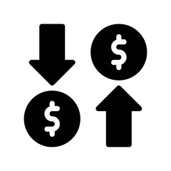 dollar arrow glyph icon
